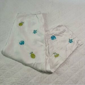 Mercer & Madison 100% Linen pants with Fruit Embroidery 18w